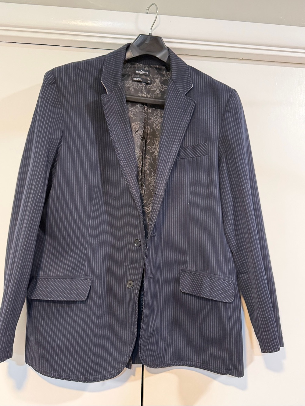 Marc Ecko Cut & Sew Men’s XL Navy Pinstripe Blazer Sport Coat